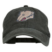 Bear Mascot Embroidered Washed Cap