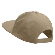 Pirate Skull Vessel Logo Embroidered Unconstructed high profile Cotton Flat Bill Cap - Khaki OSFM