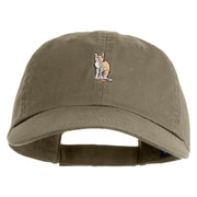Bengal Cat Embroidered Low Profile Dyed Cotton Twill Cap - Olive OSFM