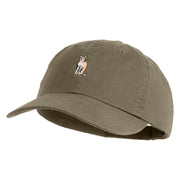 Bengal Cat Embroidered Low Profile Dyed Cotton Twill Cap - Olive OSFM