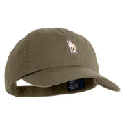Bengal Cat Embroidered Low Profile Dyed Cotton Twill Cap - Olive OSFM