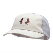 Moose Antlers Embroidered Washed Trucker Cap