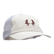 Moose Antlers Embroidered Washed Trucker Cap