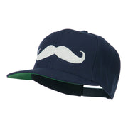 Flat Bill Mustache Embroidered Cap