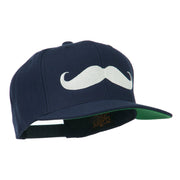 Flat Bill Mustache Embroidered Cap