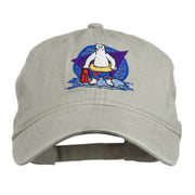 Bear Mascot Embroidered Washed Cap