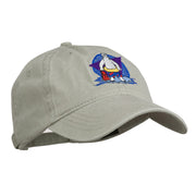 Bear Mascot Embroidered Washed Cap