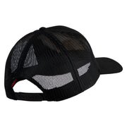 USMC Design Embroidered Solid Cotton Twill Mesh Prostyle Cap - Black OSFM