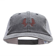 Moose Antlers Embroidered Washed Trucker Cap