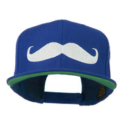 Flat Bill Mustache Embroidered Cap