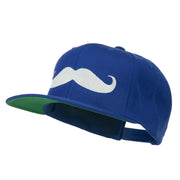 Flat Bill Mustache Embroidered Cap