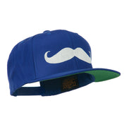 Flat Bill Mustache Embroidered Cap