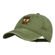 Bear Mascot Embroidered Washed Cap