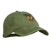 Bear Mascot Embroidered Washed Cap