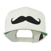 Flat Bill Mustache Embroidered Cap