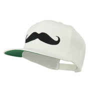 Flat Bill Mustache Embroidered Cap