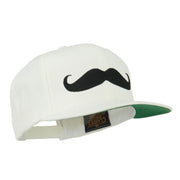 Flat Bill Mustache Embroidered Cap