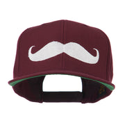 Flat Bill Mustache Embroidered Cap