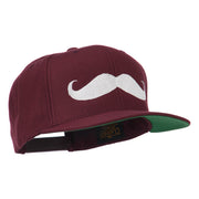 Flat Bill Mustache Embroidered Cap