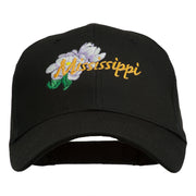 USA State Mississippi Flower Southern Magnolia Embroidery Cap