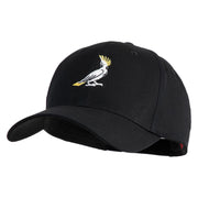Cockatoo Embroidered Solid Cotton Twill Low Profile Strap Cap - Black OSFM
