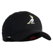 Cockatoo Embroidered Solid Cotton Twill Low Profile Strap Cap - Black OSFM