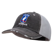 Licensed 173rd Airborne Brigade Combat Team Veteran Embroidered Low Profile Special Cotton Mesh Cap - Black OSFM