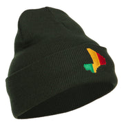 Mali Flag Map Embroidered Long Beanie