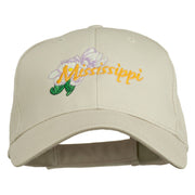 USA State Mississippi Flower Southern Magnolia Embroidery Cap