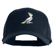Cockatoo Embroidered Solid Cotton Twill Low Profile Strap Cap - Navy OSFM