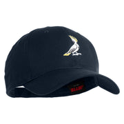 Cockatoo Embroidered Solid Cotton Twill Low Profile Strap Cap - Navy OSFM
