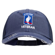 Licensed 173rd Airborne Brigade Combat Team Veteran Embroidered Low Profile Special Cotton Mesh Cap - Navy OSFM