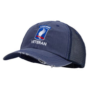 Licensed 173rd Airborne Brigade Combat Team Veteran Embroidered Low Profile Special Cotton Mesh Cap - Navy OSFM