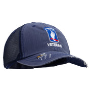 Licensed 173rd Airborne Brigade Combat Team Veteran Embroidered Low Profile Special Cotton Mesh Cap - Navy OSFM