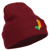 Mali Flag Map Embroidered Long Beanie