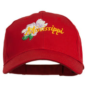 USA State Mississippi Flower Southern Magnolia Embroidery Cap