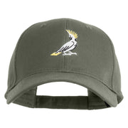 Cockatoo Embroidered Solid Cotton Twill Low Profile Strap Cap - Grey OSFM