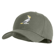 Cockatoo Embroidered Solid Cotton Twill Low Profile Strap Cap - Grey OSFM
