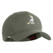 Cockatoo Embroidered Solid Cotton Twill Low Profile Strap Cap - Grey OSFM