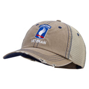 Licensed 173rd Airborne Brigade Combat Team Veteran Embroidered Low Profile Special Cotton Mesh Cap - Khaki OSFM
