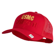 USMC Semper Fi Embroidered Solid Cotton Twill Mesh Prostyle Cap - Red OSFM
