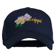 USA State Mississippi Flower Southern Magnolia Embroidery Cap