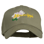 USA State Mississippi Flower Southern Magnolia Embroidery Cap