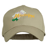 USA State Mississippi Flower Southern Magnolia Embroidery Cap