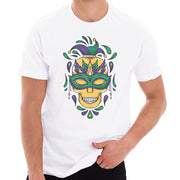 Madi Gras Festive Skull Graphic Design Unisex Lane Seven Ring Spun Combed Cotton Short Sleeve Deluxe Jersey T-Shirt