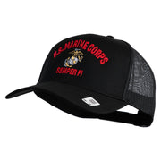 US Marine Corps Semper Fi Embroidered Solid Cotton Twill Mesh Prostyle Cap - Black OSFM