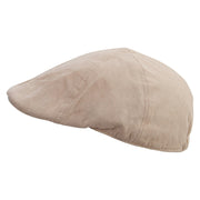 Sail Boat Icon Embroidered Suede Duck Bill Ivy Hat - Tan OSFM