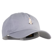 Meerkat Embroidered 5 Panel Cotton Mid Profile Unstructured Dad Cap - Grey OSFM