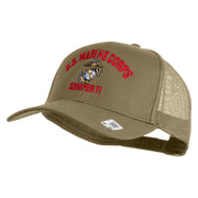 US Marine Corps Semper Fi Embroidered Solid Cotton Twill Mesh Prostyle Cap - Khaki OSFM