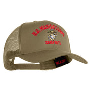 US Marine Corps Semper Fi Embroidered Solid Cotton Twill Mesh Prostyle Cap - Khaki OSFM